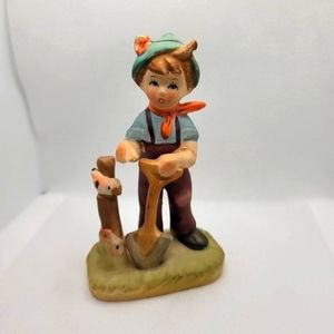 Arnart 5Th Ave Figurine Boy with Goose Hand Painted Vintage Japan 6" (22/618)
